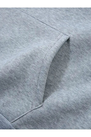 Fermuar Desenli Kedili Kapüşonlu Oversize Sweatshirt