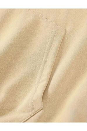 Fermuar Desenli Kedili Kapüşonlu Oversize Sweatshirt