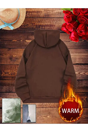 Fermuar Desenli Kedili Kapüşonlu Oversize Sweatshirt