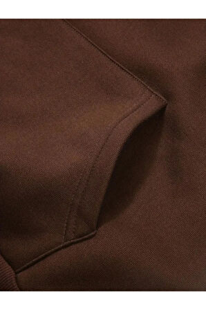 Fermuar Desenli Kedili Kapüşonlu Oversize Sweatshirt