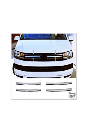 Vw T6 Transporter Krom Ön Panjur 4 Parça 2015 Ve Üzeri Paslanmaz Çelik Trendline Uyumlu