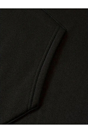 Fermuar Desenli Kedili Kapüşonlu Oversize Sweatshirt