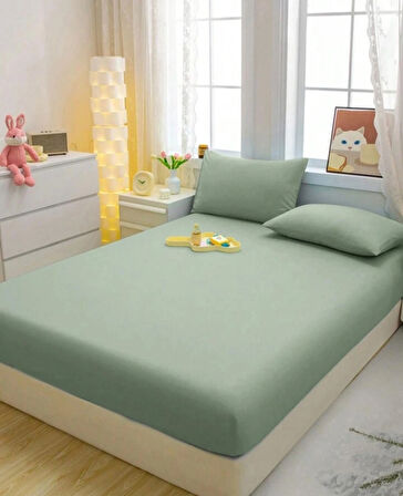 TOTEM Ranforce Pamuklu Yastık Kılıflı Lastikli Çarşaf Takımı 180 x 200 Battal Boy