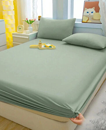 TOTEM Ranforce Pamuklu Yastık Kılıflı Lastikli Çarşaf Takımı 180 x 200 Battal Boy