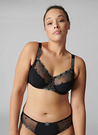 Simone Perele Siyah Balenli Sütyen 12316