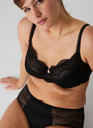 Simone Perele Siyah Balenli Sütyen 12V320