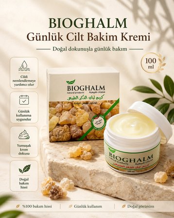 BIOGHALM Doğal Akgünlük (Frankincense) Cilt Bakım Kremi 100 ml – Nemlendirici Günlük Bakım