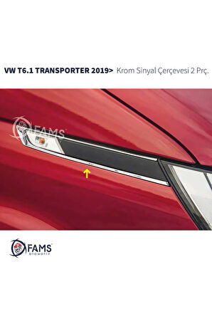 VW T6.1 TRANSPORTER 2019 Üzeri Sinyal Çerçevesi 2 Parça Paslanmaz Çelik