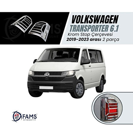 VW T6.1 TRANSPORTER 2019-2023 Arası ABS Krom Stop Çerçeve 2 Parça
