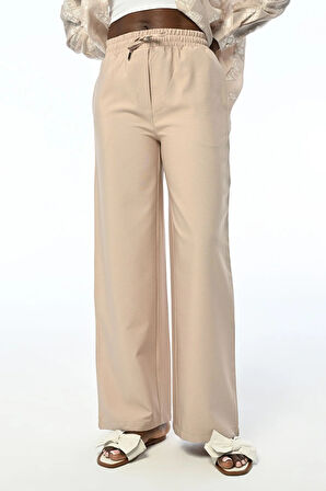 KADIN RAHAT KALIP BOL PAÇA BELİ LASTİKLİ PANTOLON