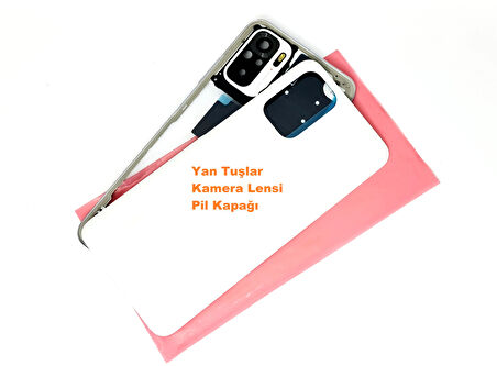 Tkgz Xiaomi Redmi NOTE 10 (4G) KASA Arka Pil Batarya Kapağı (TAMİR SETİ) BEYAZ