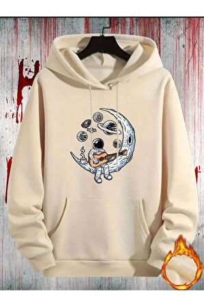 Astronot Desenli 2 İplik Şardonlu Sweatshirt