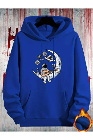 Astronot Desenli 2 İplik Şardonlu Sweatshirt