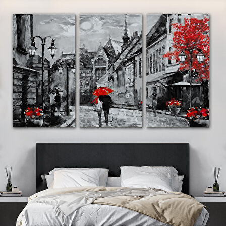 Macaristan Budapeşte Sokak Manzarası Yağlıboya Görünüm Dekoratif Duvar Tablosu-3546