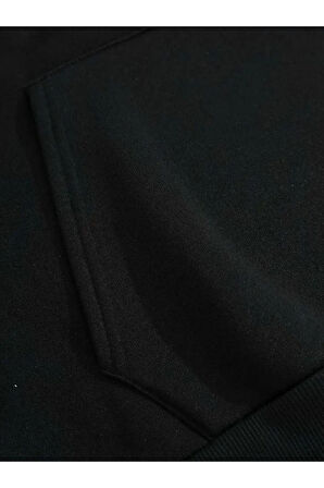 Black Baskılı 2 Iplik Şardonlu Sweatshirt