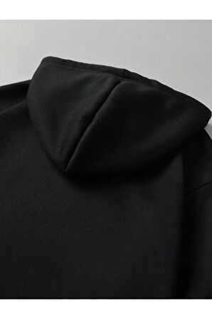 Black Baskılı 2 Iplik Şardonlu Sweatshirt