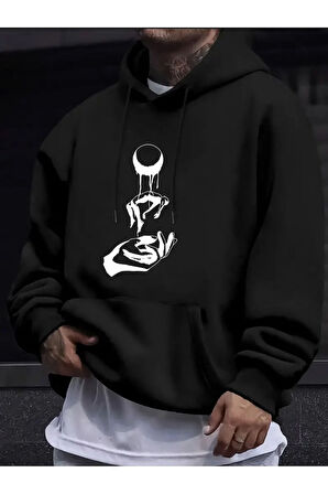 Eşsiz Desen Kalın İçi Yumuşacık Sweatshirt