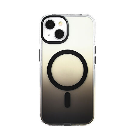 iPhone 13 Kılıf Kablosuz Şarj Özellikli Şeffaf Transparan Renk Geçişli Toros Kapak