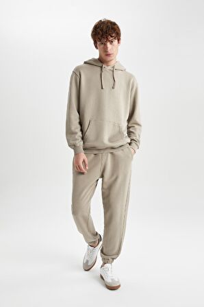 DeFacto Regular Fit Kapüşonlu Yıkamalı Soluk Efektli Kanguru Cepli Sweatshirt B1118AX23AUBG250