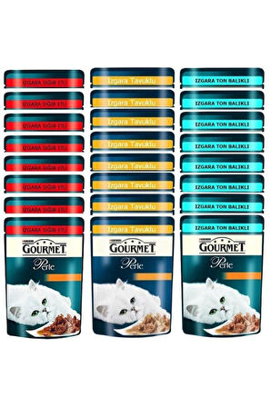 Gourmet Perle Izgara Karışık Yaş Mama 85 gr 24 Adet Karışık