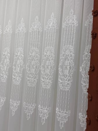 NİVEMESHOME 4528 ASEL  1/3 PİLELİ  TÜL PERDE APM
