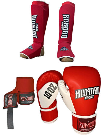 Boks Eldiveni 10 oz/Bandaj 3,5 Metre /Elastik Kick Boks Kaval ve Ayaküstü Koruyucu Set