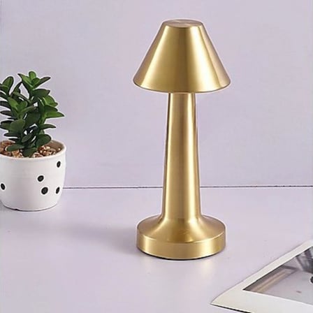 Roichil® Çatı Model Gold Renk Şarjlı Dokunmatik 3 Renkli LED Masa Lambası