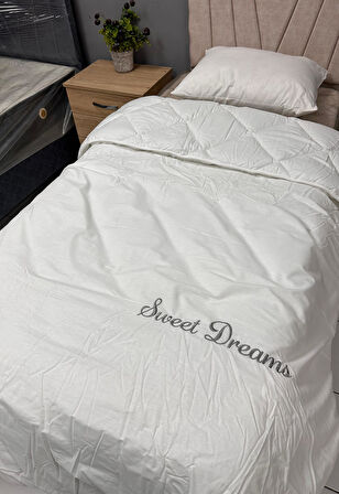 Clasy Saten %100 Pamuk Ranforce Tek kişilik Yorgan Sweet Dreams V1 Beyaz