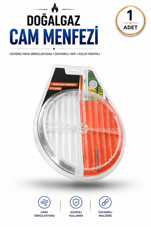 Doğalgaz Cam Menfezi Şeffaf Yuvarlak Cam Havalandırma Menfezi Vidalı Kolay Montaj Dayanıklı Plastik Hava Sirkülasyon Aparatı (Blisterli)- 1 ADET