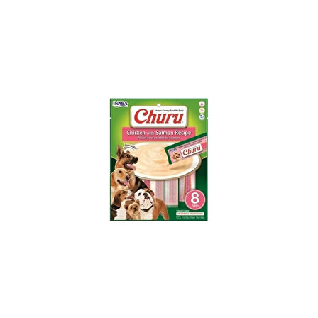 Inaba Ciao Churu Somonlu ve Tavuklu Tamamlayacı Köpek Ödül Maması 8 x 20 gr