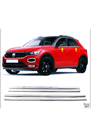 Vw T-Roc Paslanmaz Krom Cam Çıtası 4 Parça 2017 Ve Üzeri Uyumlu  Paslanmaz Çelik