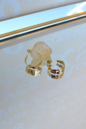 14K Gold Kaplama Antik Model Halka Küpe – Günlük Kullanıma Uygun