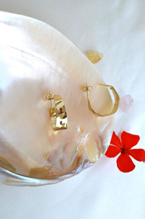 14K Gold Kaplama Antik Model Halka Küpe – Günlük Kullanıma Uygun