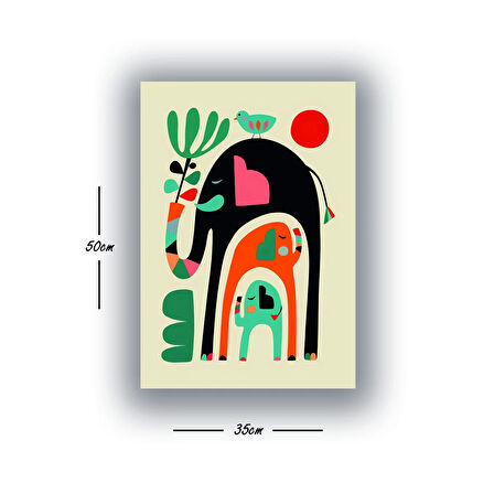 filler anne yavru renkli baskılı kanvas duvar tablosu