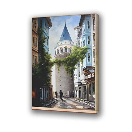 eski galata kulesi taksim baskılı kanvas duvar tablosu