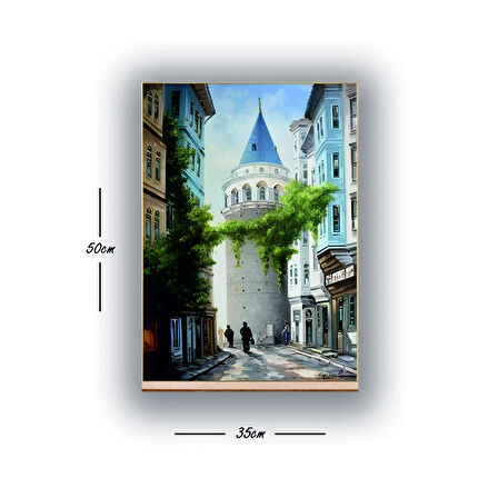 eski galata kulesi taksim baskılı kanvas duvar tablosu