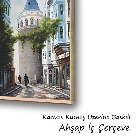 eski galata kulesi taksim baskılı kanvas duvar tablosu