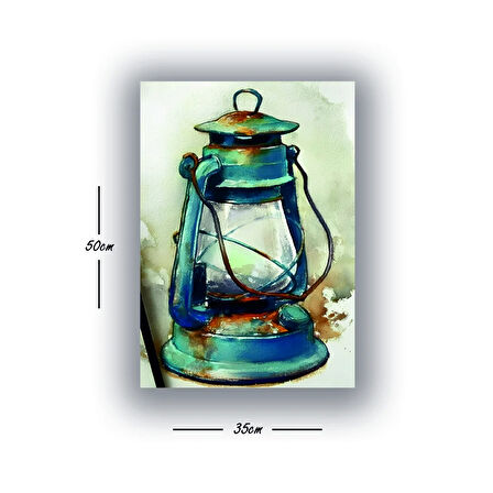 eski model gaz lambası baskılı kanvas duvar tablosu