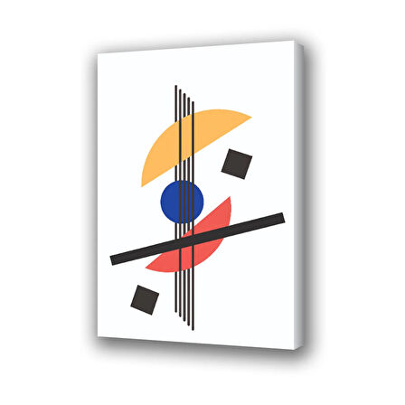 semboller kare küp daire baskılı kanvas duvar tablosu