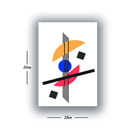 semboller kare küp daire baskılı kanvas duvar tablosu