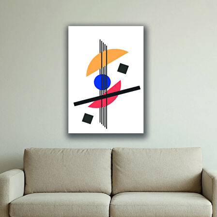 semboller kare küp daire baskılı kanvas duvar tablosu