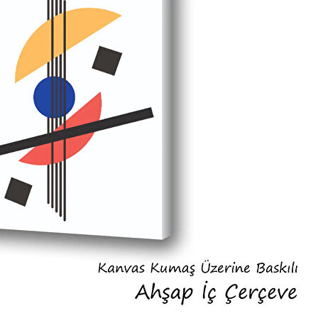 semboller kare küp daire baskılı kanvas duvar tablosu