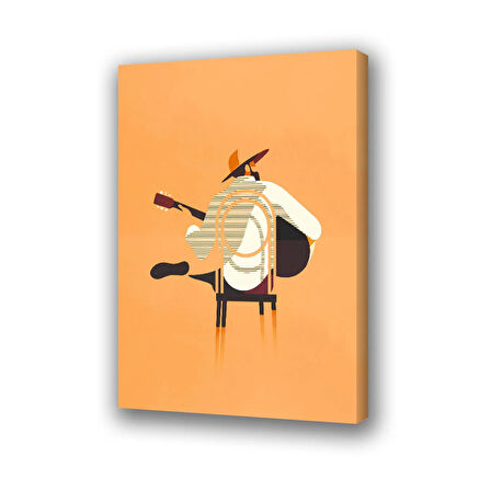 meksika gitar çalan adam baskılı kanvas duvar tablosu