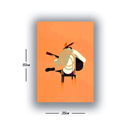 meksika gitar çalan adam baskılı kanvas duvar tablosu