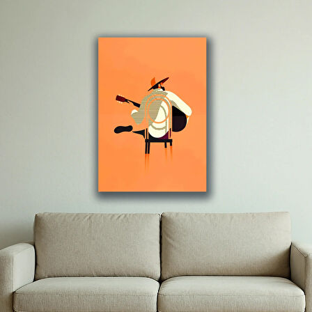 meksika gitar çalan adam baskılı kanvas duvar tablosu