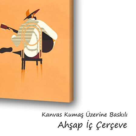 meksika gitar çalan adam baskılı kanvas duvar tablosu