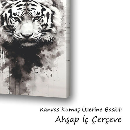 beyaz kaplan baskılı kanvas duvar tablosu