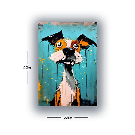 şaşkın sevimli köpek baskılı kanvas duvar tablosu