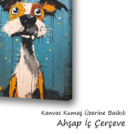 şaşkın sevimli köpek baskılı kanvas duvar tablosu