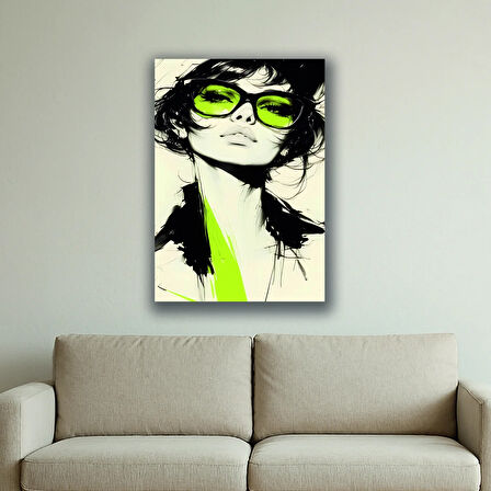 kadın manken tarz imaj baskılı kanvas duvar tablosu